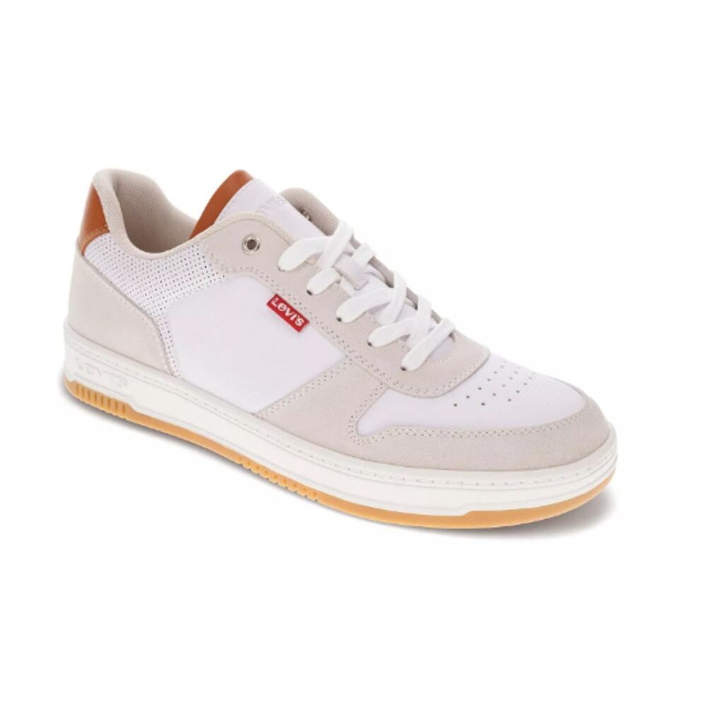 Levi's Men's White Cement Ta Drive Low Top 2 Leather Lace Up Sneakers Size 9.5M
